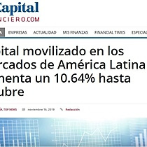 Capital movilizado en los mercados de Amrica Latina aumenta un 10.64% hasta octubre